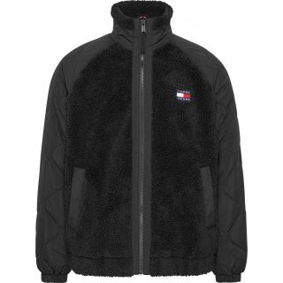 TOMMY JEANS MIX MEDIA SHERPA JACKET - ΜΠΟΥΦΑΝ στο kalimeratzis.com 