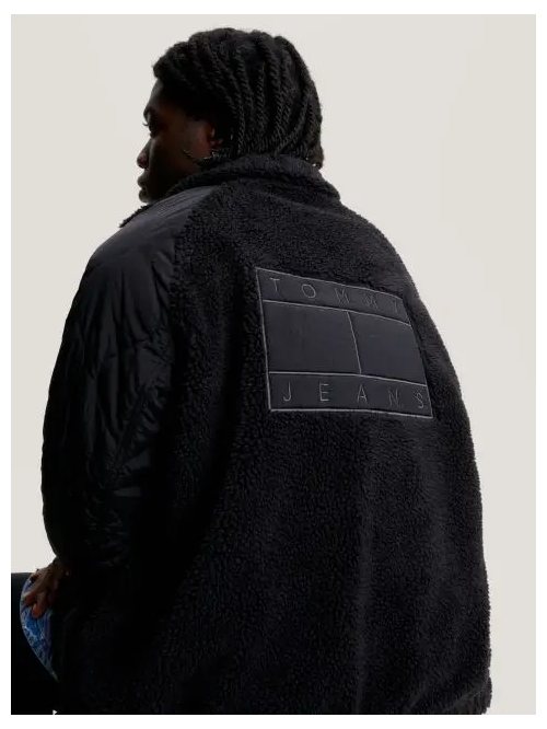 TOMMY JEANS MIX MEDIA SHERPA JACKET - ΜΠΟΥΦΑΝ στο kalimeratzis.com 