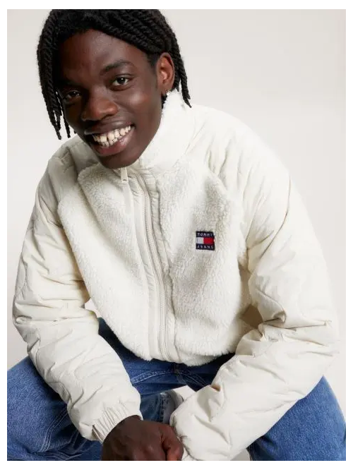 TOMMY JEANS MIX MEDIA SHERPA JACKET - ΜΠΟΥΦΑΝ στο kalimeratzis.com 