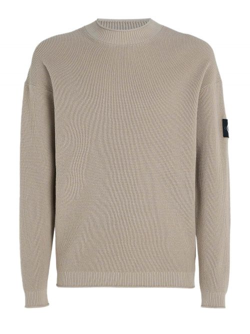 CALVIN KLEIN JEANS BADGE RELAXED SWEATER - ΠΛΕΚΤΑ στο kalimeratzis.com 