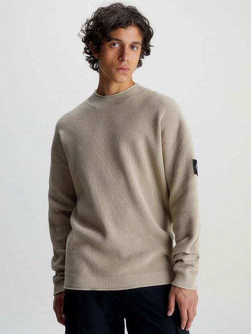 CALVIN KLEIN JEANS BADGE RELAXED SWEATER - ΠΛΕΚΤΑ στο kalimeratzis.com 
