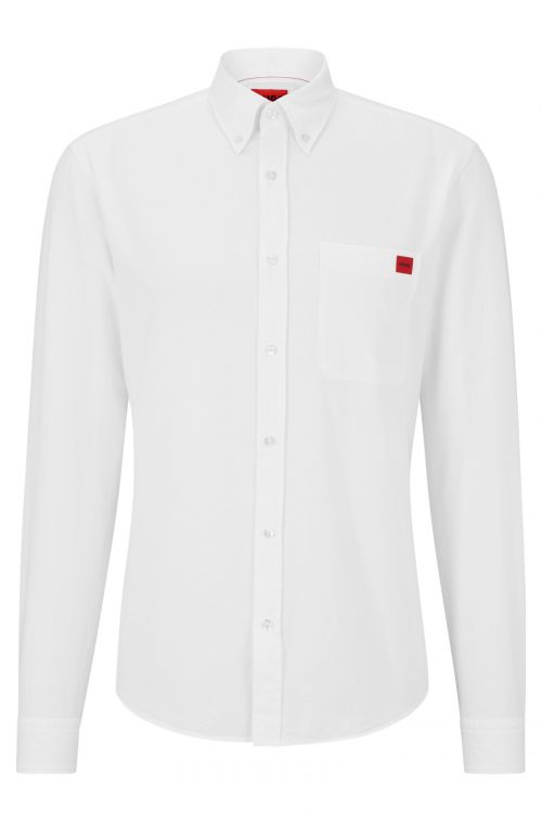 HUGO BUTTON-DOWN SLIM-FIT SHIRT IN OXFORD COTTON EVITO - ΠΟΥΚΑΜΙΣΑ στο kalimeratzis.com 