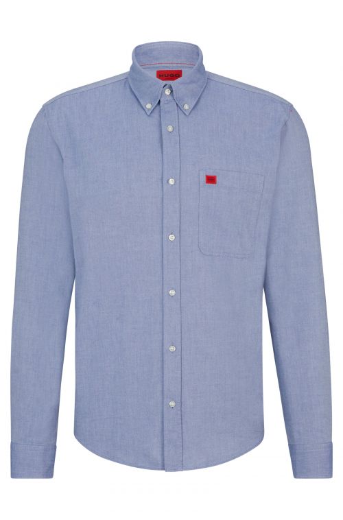 HUGO BUTTON-DOWN SLIM-FIT SHIRT IN OXFORD COTTON EVITO - ΠΟΥΚΑΜΙΣΑ στο kalimeratzis.com 