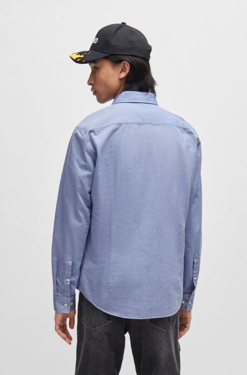 HUGO BUTTON-DOWN SLIM-FIT SHIRT IN OXFORD COTTON EVITO - ΠΟΥΚΑΜΙΣΑ στο kalimeratzis.com 